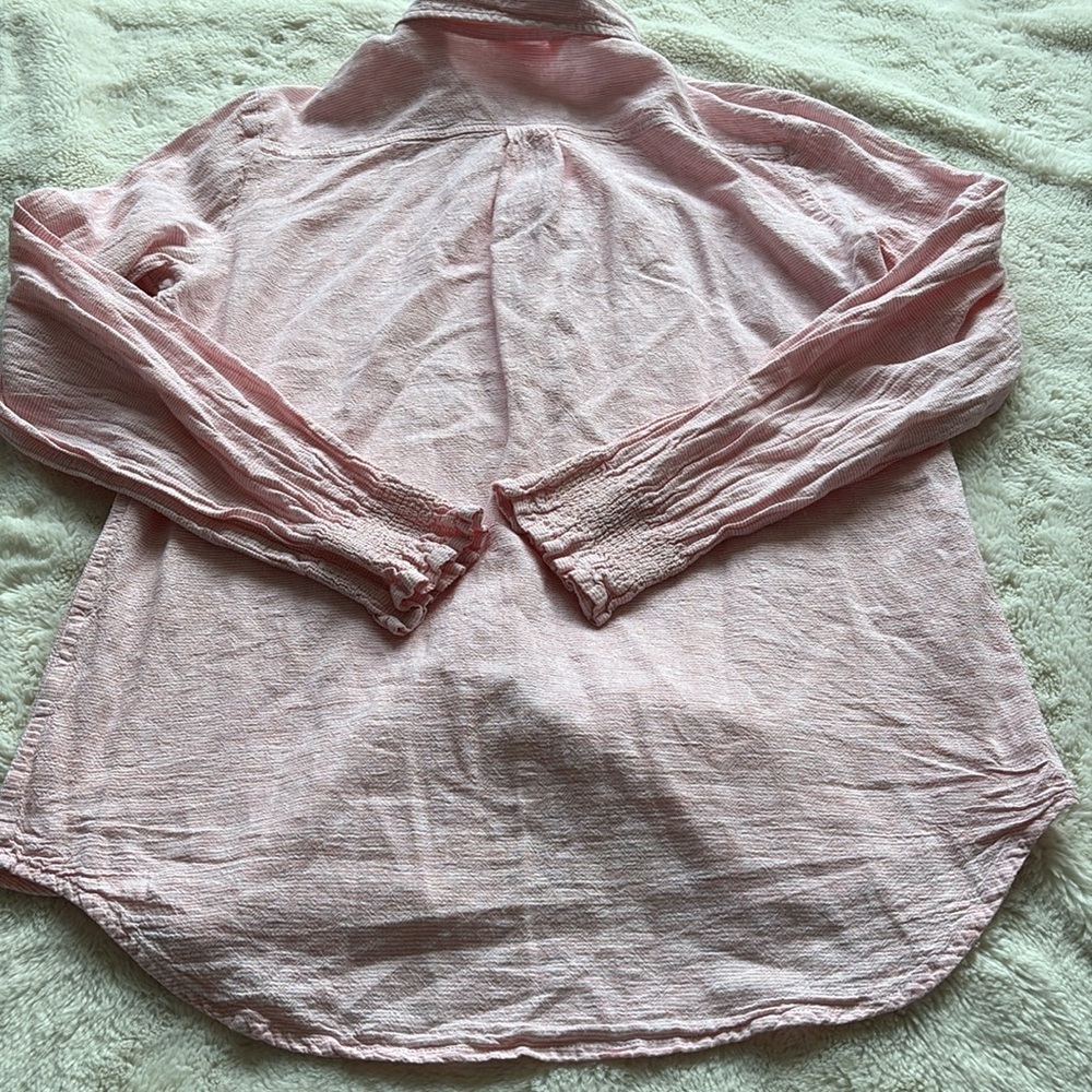 Joe Fresh Pink and White Striped Shirt Size Small - Picture 6 of 7